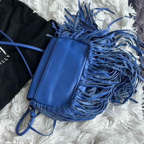Milly Isabella Fringe Crossbody Bag in French Blue, genuine leather - Picture 6 of 6